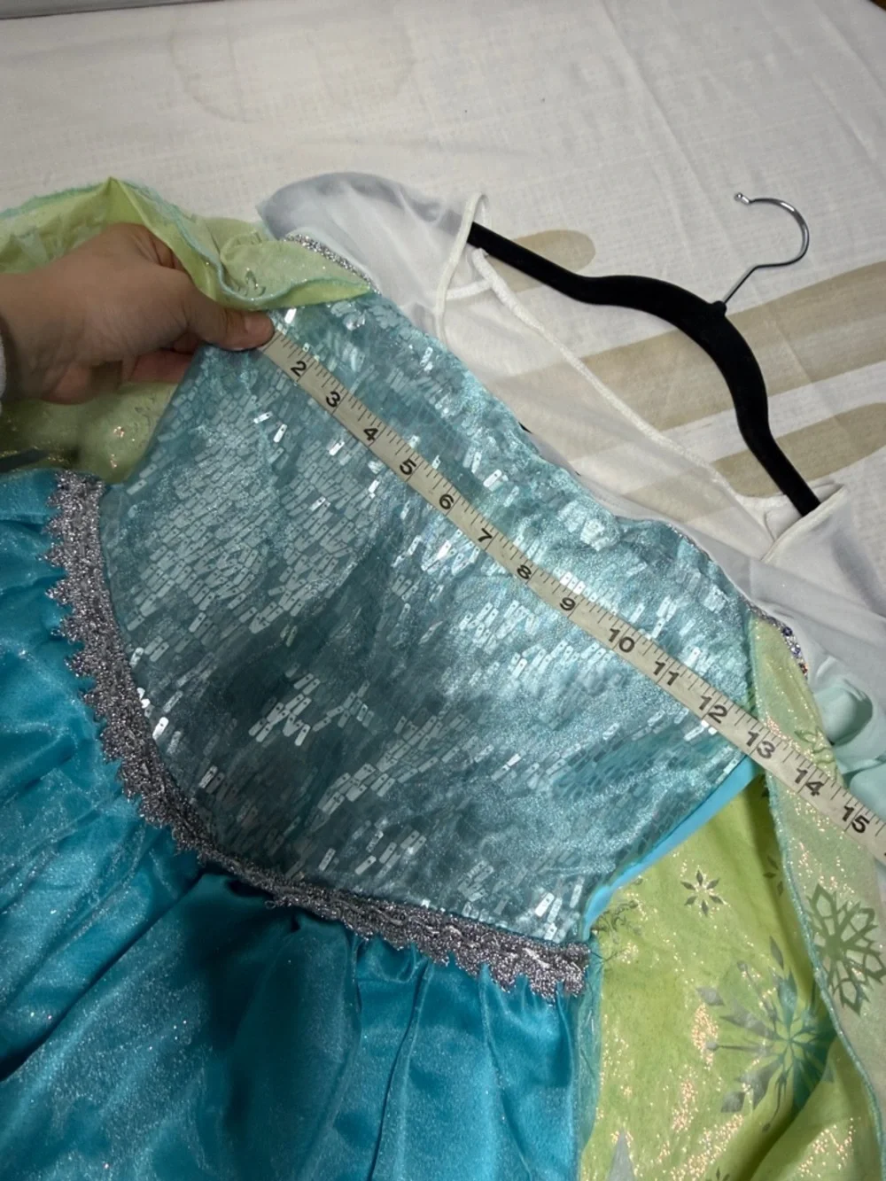 Disney store Elsa frozen Blue Sequin Snow Princess Costume Dress size 10 - Picture 7 of 7